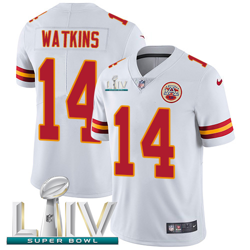 Kansas City Chiefs Nike 14 Sammy Watkins White Super Bowl LIV 2020 Men Stitched NFL Vapor Untouchable Limited Jersey